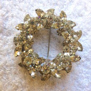 Glass Stones Vintage Brooch